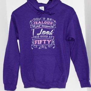 Gildan Purple Funny/Sassy Graphic Hoodie Small